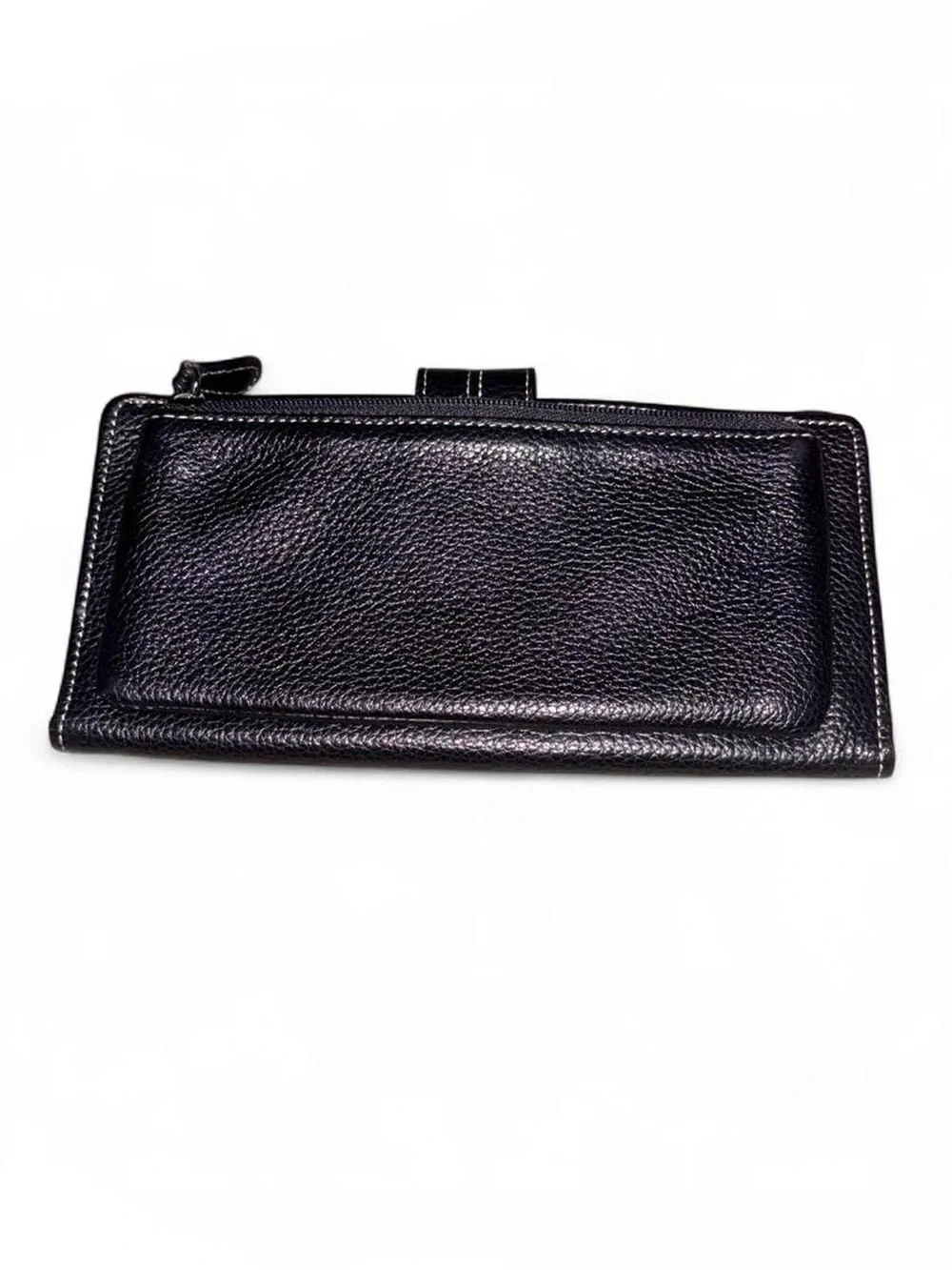 BRIGHTON Large Pocket Black Leather Wallet